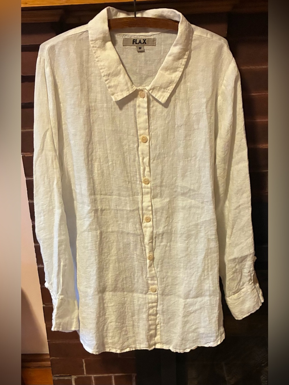 Flax Creamy Ivory Linen Button-Up Shirt